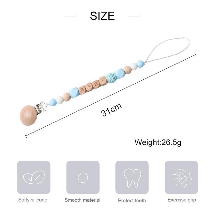 Beech Nipple Clip Handmade BABY Silicone Beads Anti-drop Chain