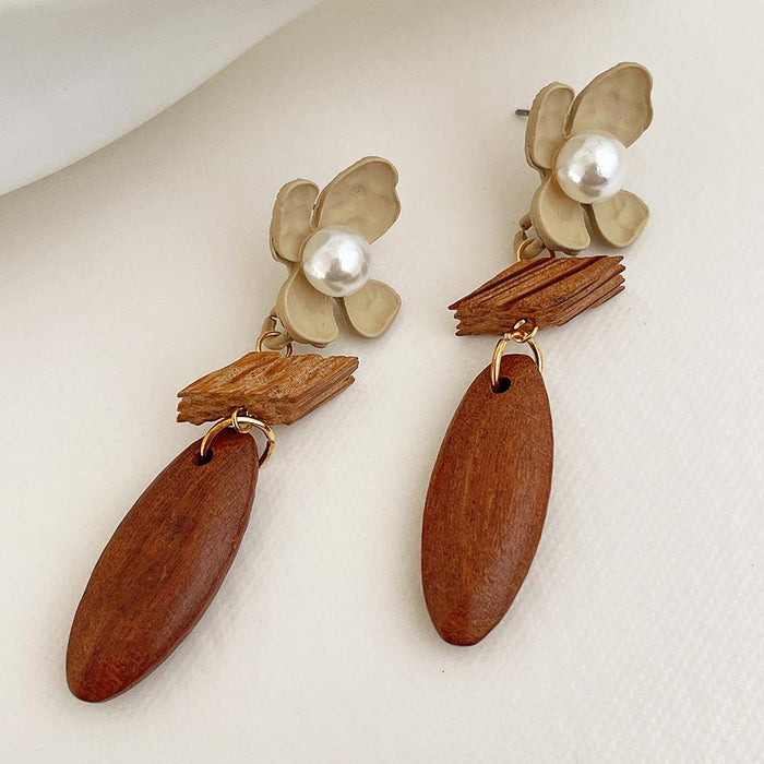 Vintage Pearl Flower Earrings Women's Fashion Jewelry