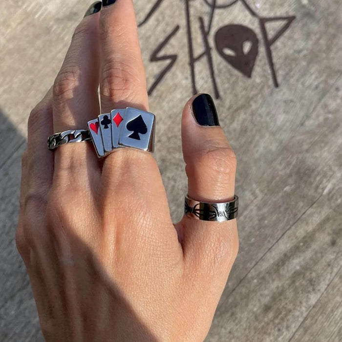 Gothic Punk Heart Grog Skull Rings