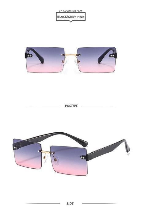 Square frameless color candy Sunglasses