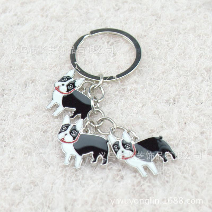 Cartoon Pet Dog Metal Keychain