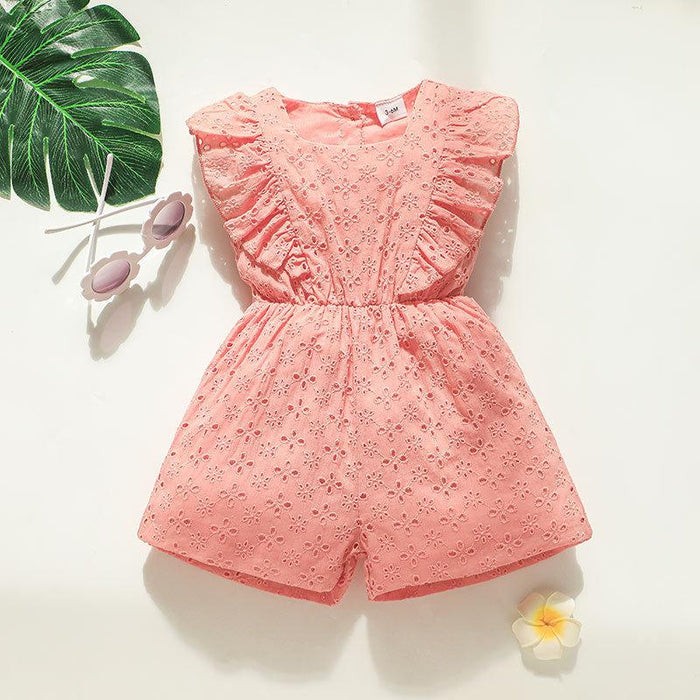 Baby Girls Summer Lace Sleeveless Jumpsuit