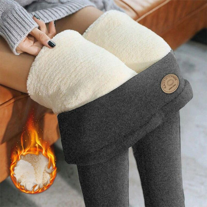 Winter Thick Velvet Leggings Warm Fleece Lined Tights Leggings