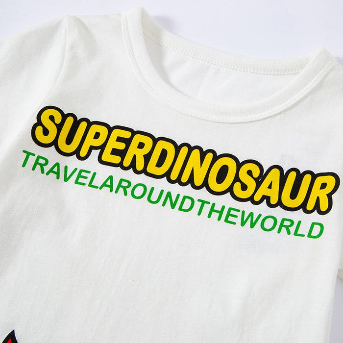 Children's short sleeve T-shirt dinosaur print