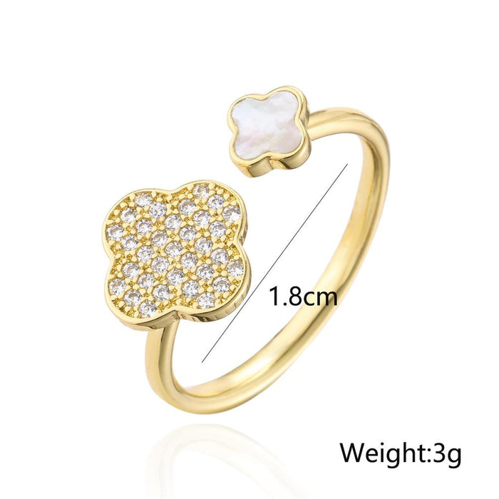 New Fashion Personalized Flower Geometric Opening Ring