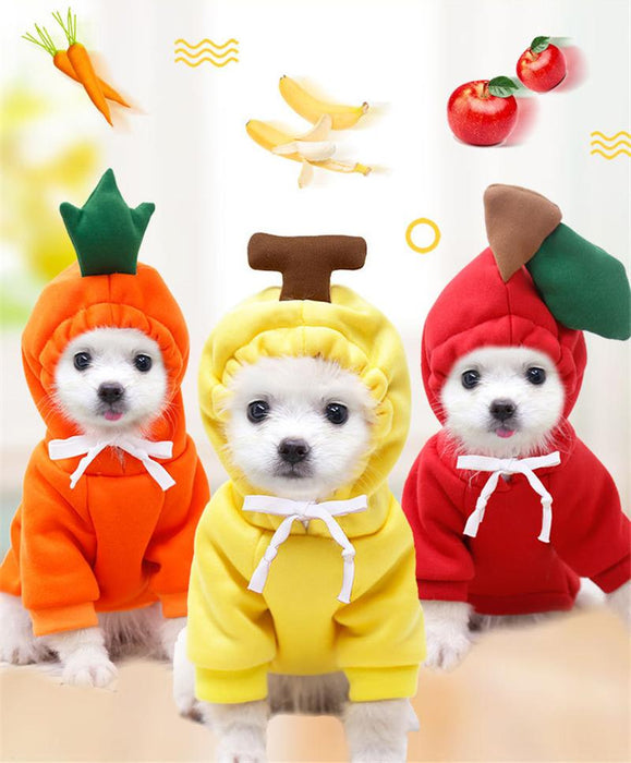 Warm Dog Winter Clothes Cute Fruit Dog Coat Hoodie