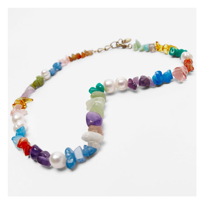 Bohemian Pearl Irregular Natural Gravel Necklace