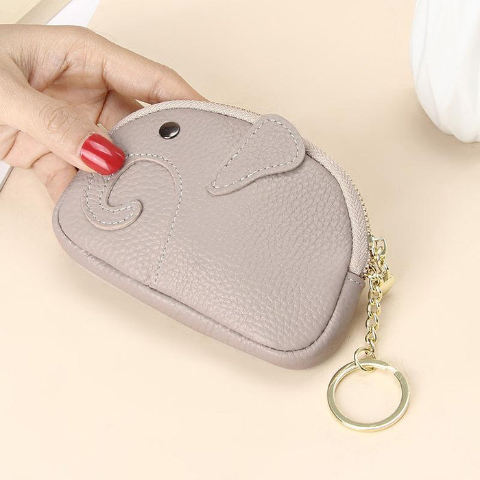 Genuine Leather Cute Elephant Mini Bag Wallet