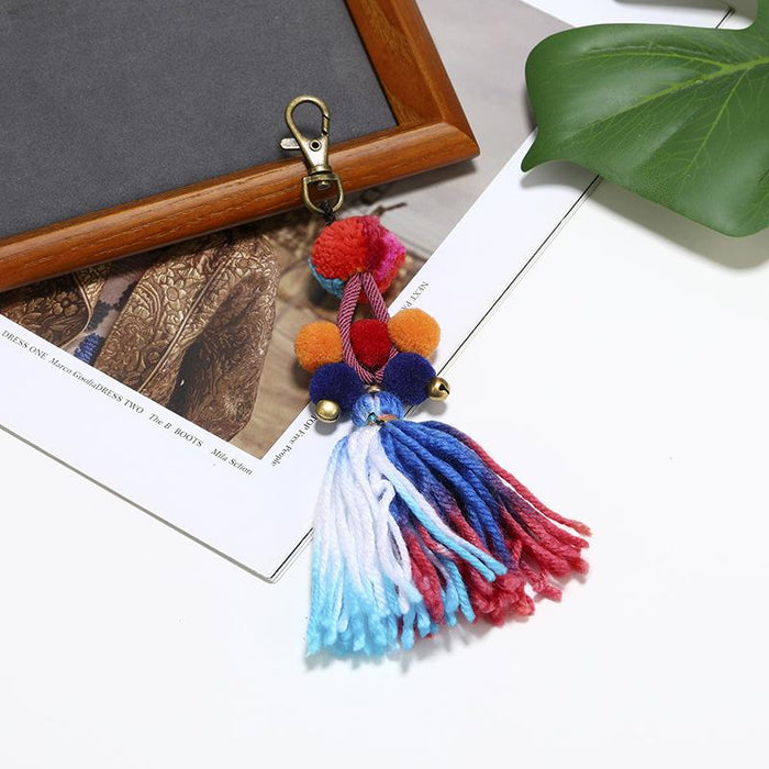 Bohemian Handmade Tassel Pendant Bag Keychains