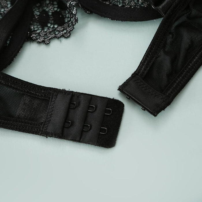 Two-color Lace Mesh Underwear Sexy Stitching Lingerie Set