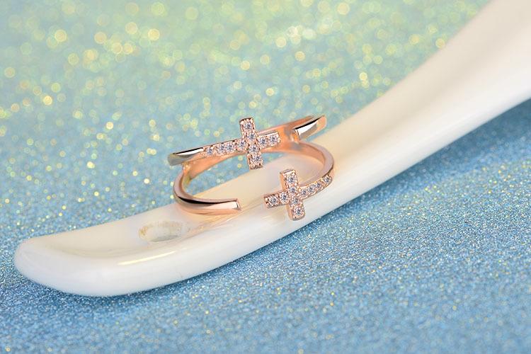 New Fashion Double Cross Open Ring