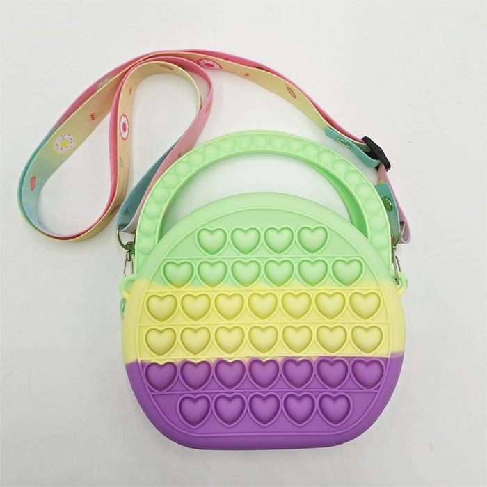 Rainbow Silicone Kids Pop It Shoulder Bag