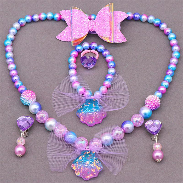 New Children's Necklace Set Ocean Series Imitation Shell Jewelry