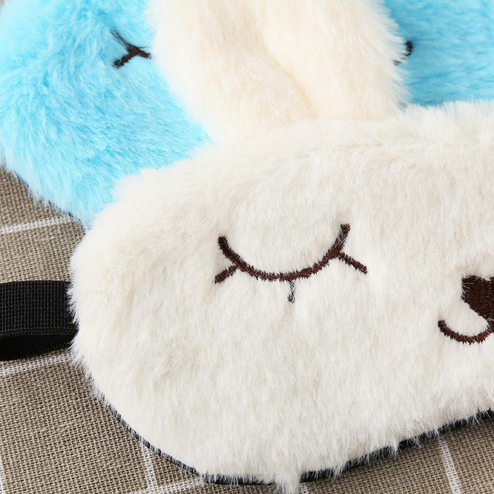 Cartoon Shading Cute Plush Squinting Rabbit Eye Mask