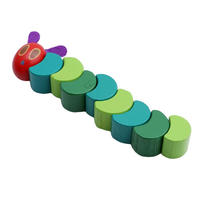 Wooden blocks children's flexible building blocks caterpillar toy