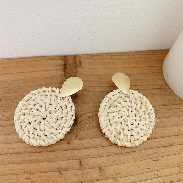 Bohemian Long Handmade Rattan Tassel Earrings