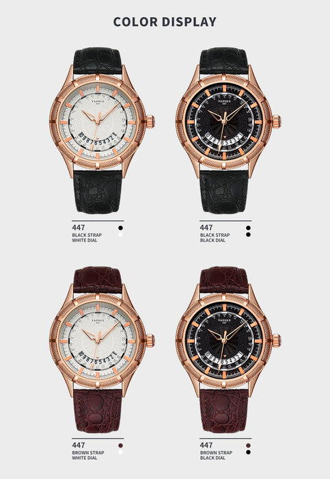 Fashion Casual Mens Watches Top Brand Luxury YAZOLE Waterproof Calendar Designer Business Watches