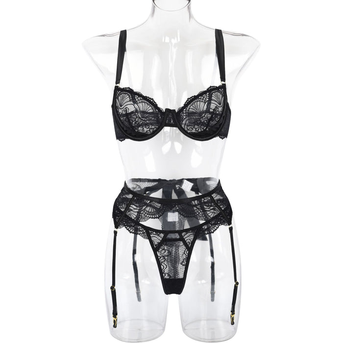 Women's Sexy Lingerie Lace Bowknot Underwear Set
