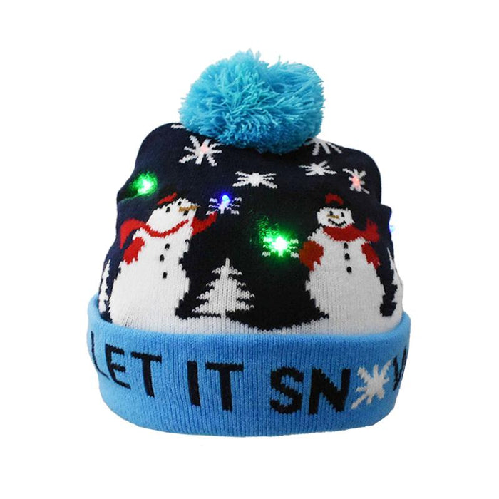 LED Christmas Beanie Christmas Light Up Knitted Hat