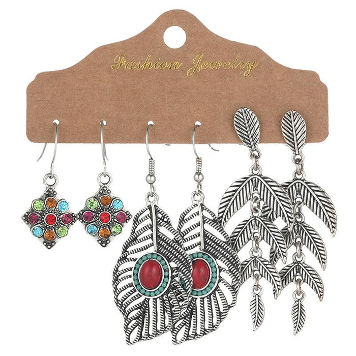 3 pairs/set Earrings Bohemian Style Jewelry X0X36215