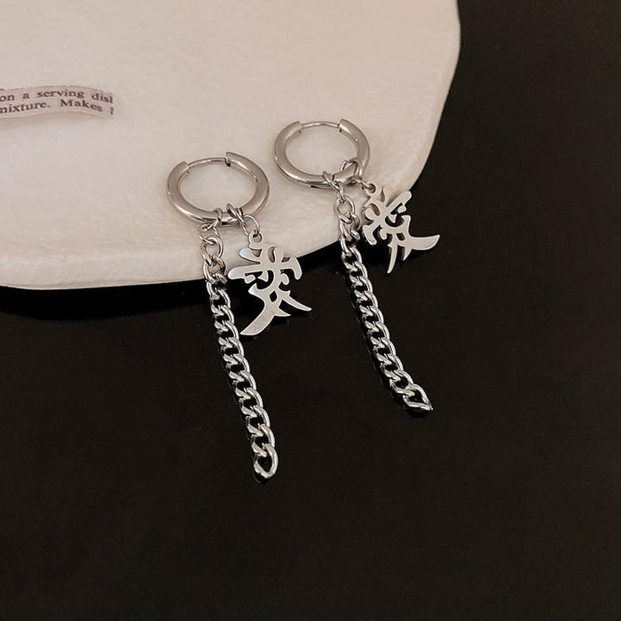 Fashion Retro Geometric Irregular Tassel Stud Earrings for Women