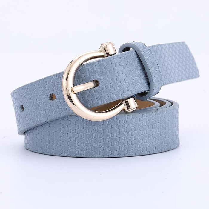 Pu Decorative Jeans Belt Women's Fashion Straw Mat Belt