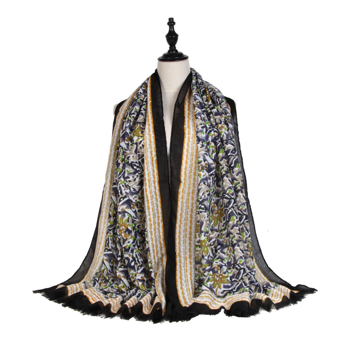 Printed Scarf Shawl Small Flower Print Sunscreen Warmth