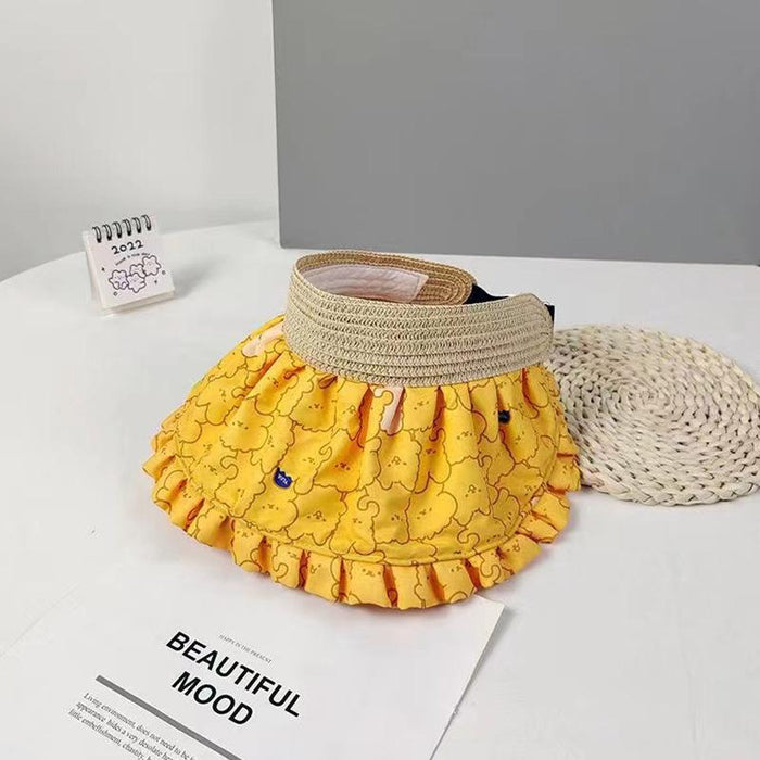 Summer Fashion Pleated Edge Foldable Children's Empty Top Hat