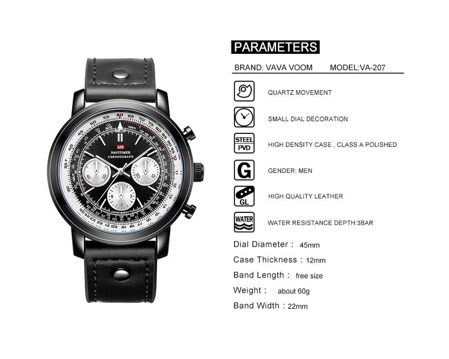 Movement Men Wristwatch Pilot Blackbird Chronograph Fashion Watch Brand Luxury Sports Watches