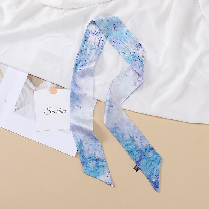 Pointed Ribbon Women's Scarf Simulation Satin Versatile Simple Scarf