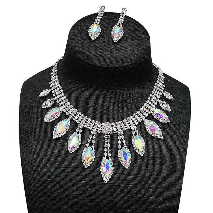 Fashion Simple Women Colorful Necklace Earrings Set