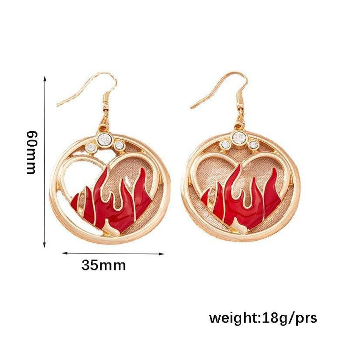 New Personality Red Cutout Women's Earrings