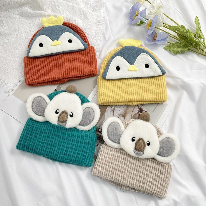 Cartoon Animal Face Kids Winter Warm Crochet Beanie