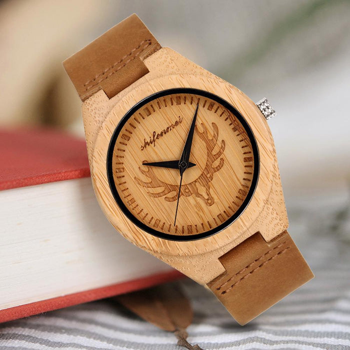 New Simple Fashionable Bamboo Wood Neutral Wood Quartz Watch