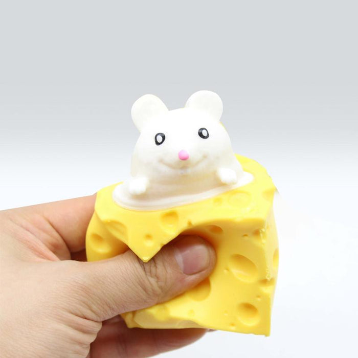 Pop Up Funny Mouse And Cheese Block Squeeze Anti-stress Toy