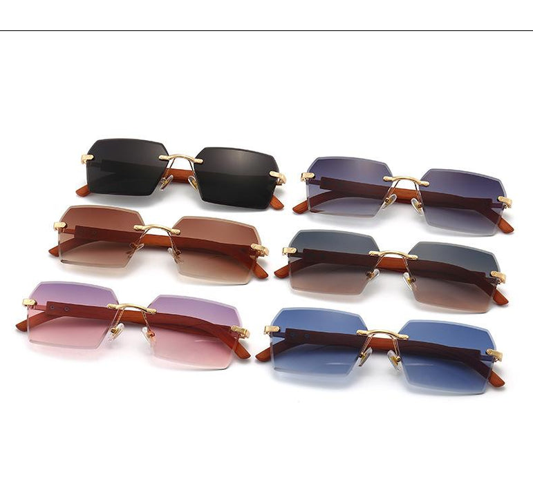 Men's and women's small frame personalized metal rimless Sunglasses