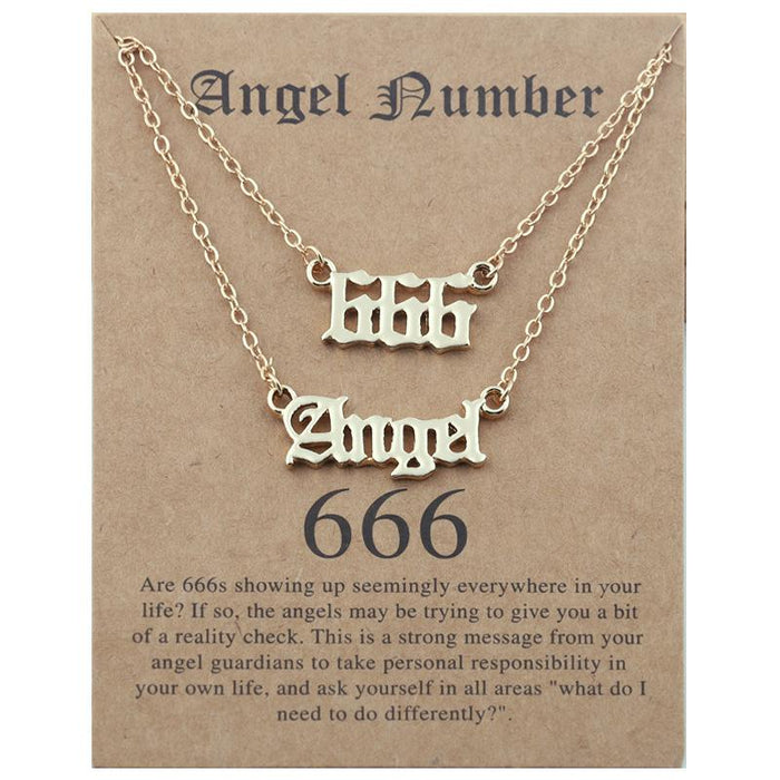 New Angel Lucky Number Necklace Set With Card