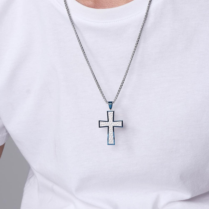 Men's Titanium Steel Hammer Pattern Pendant Necklace