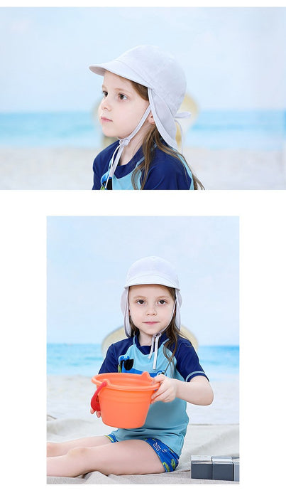 Pure Cotton Thin Children's UPF50 + Shawl Cap