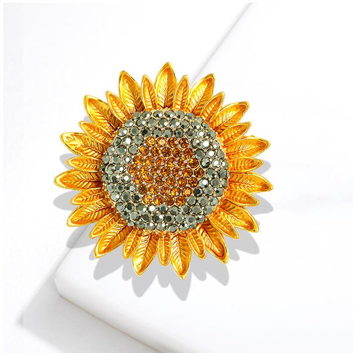 Sunflower Brooch Plant Flower Female Pin