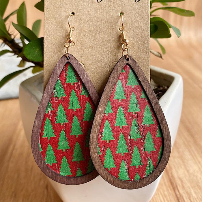 Vintage Exaggerated Bark Wood Frame Women's Earrings