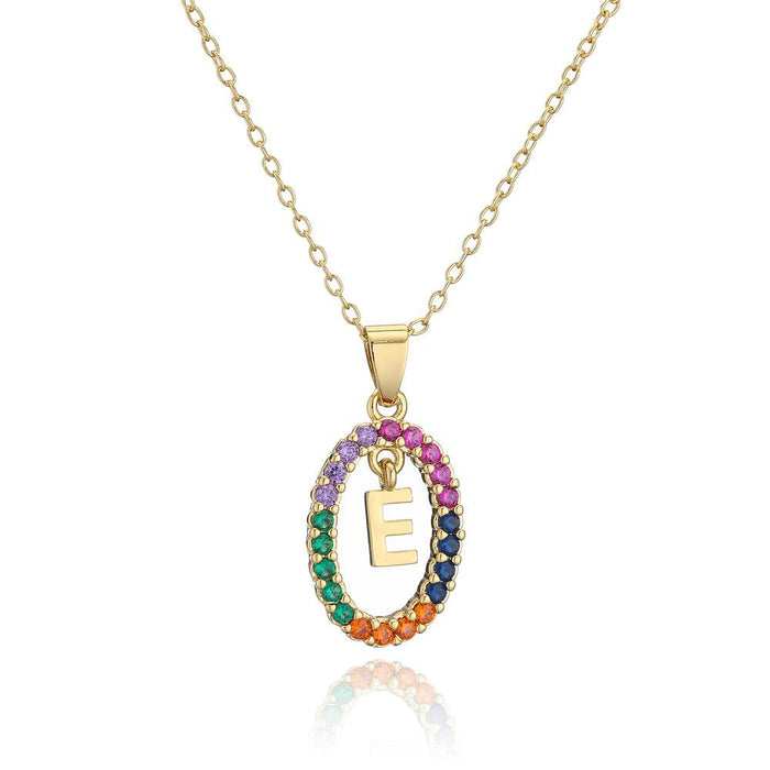 Ins Small Fresh 26 English Letter Zircon Pendant Necklace