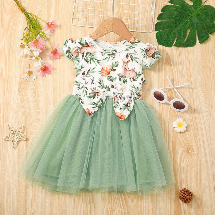 Summer girls' solid color vest skirt casual A-line skirt