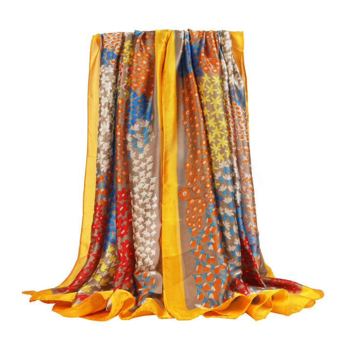 Womens' Spring Printed New Satin Scarf Sunscreen Scarf