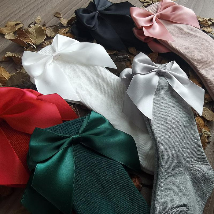 Big Bow Long Soft Cute Kids Christmas Sock