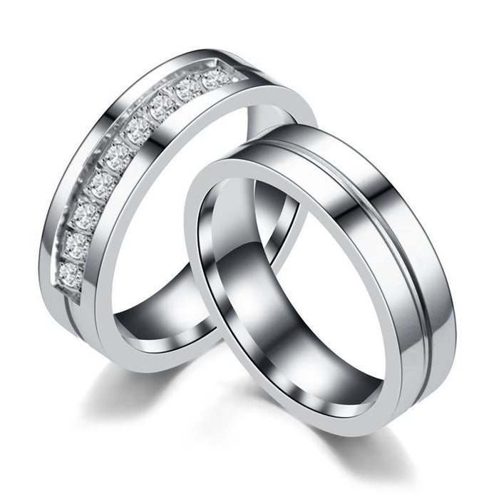 Stainless steel ring zircon
