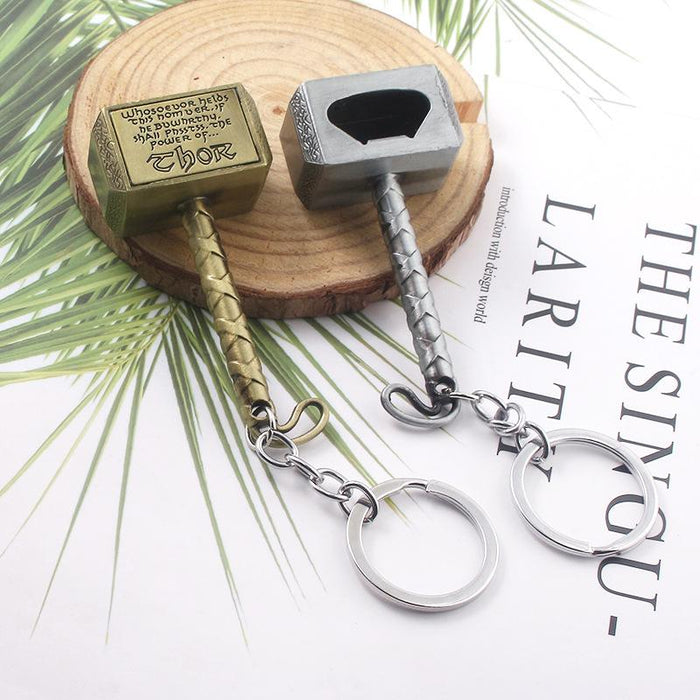 Creative Thor Hammer Bottle Opener Key Chain Metal Pendant