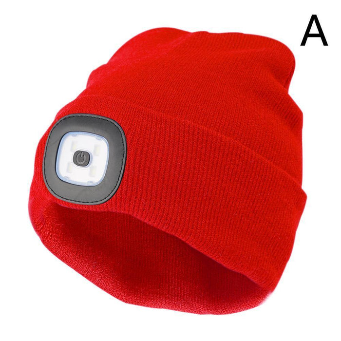 Rechargeable Usb Led Light Keep Warm Beanie
