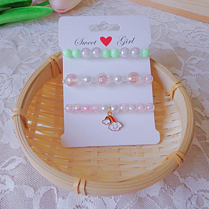 Children's Bracelet Set Beaded Plastic Toy Accessories