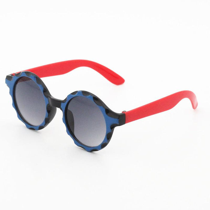 Two color retro round single beam Sunglasses